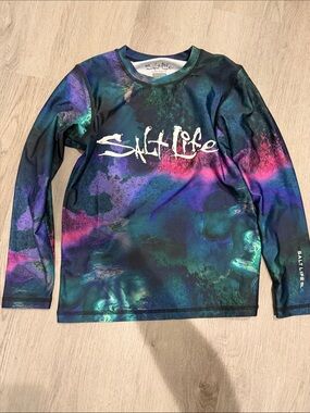 Salt Life Kids Long Sleeve Rashguard - Blue, Purple, Pink, Green